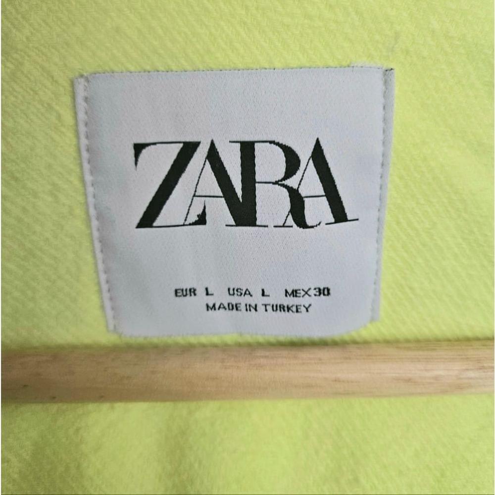 Zara Neon Overshirt oversized yellow shacket - Picture 7 of 8